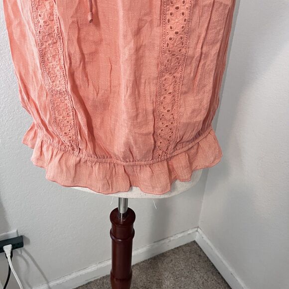 The General Good Stitch Fix Womens Peasant Top XL Orange Short Sleeve Cottagcore - Picture 3 of 10